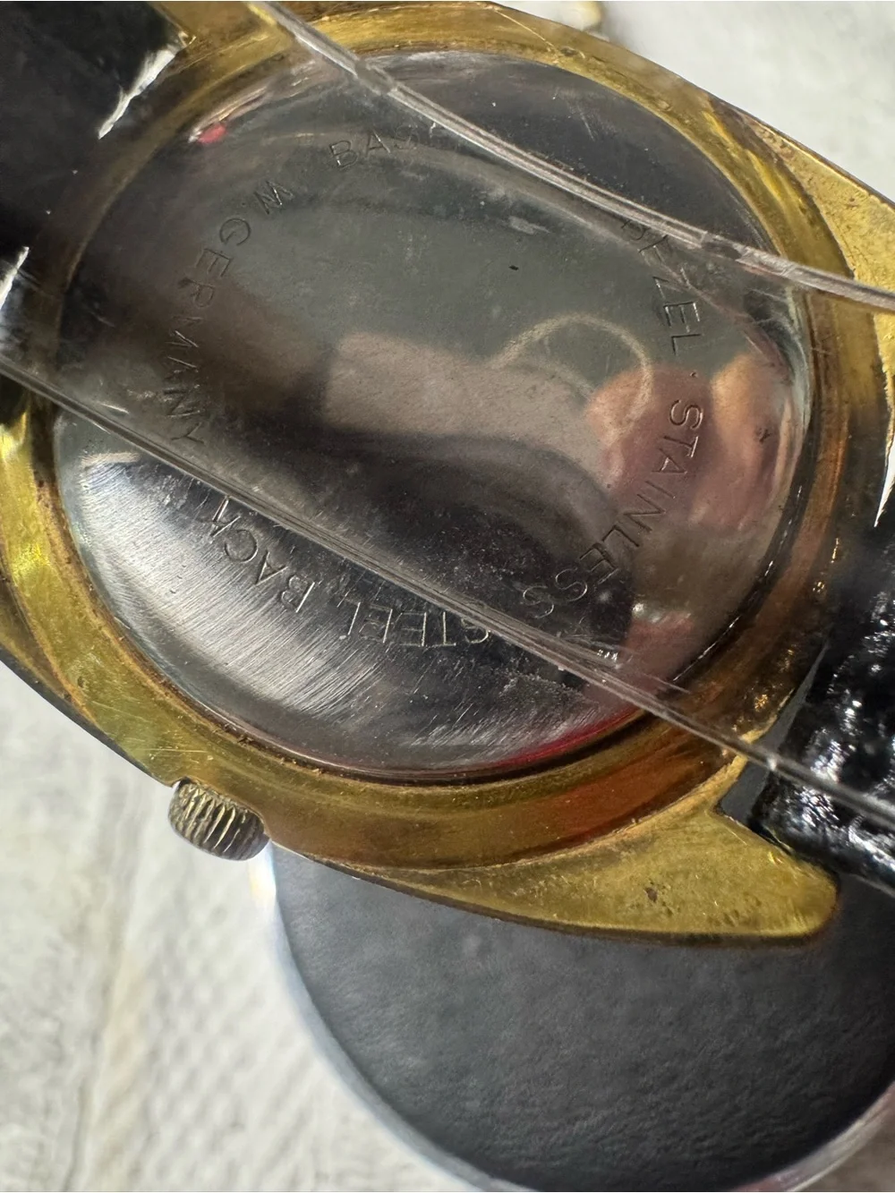 Gold-Tone Self-Winding Watch with Silver Dial - Gold